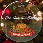 Personalized Thanksgiving Family Name Any Text Round Ornament UV Print Acrylic Ornament Round Front