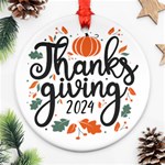 Personalized Thanksgiving Photo Round Ornament Round Ornament (Two Sides) Front