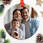 Personalized Thanksgiving Year Photo Round Ornament Round Ornament (Two Sides) Back