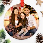 Personalized Thanksgiving Year Photo Round Ornament Round Ornament (Two Sides) Back