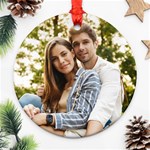 Personalized Thanksgiving Year Any Text Photo Round Ornament Round Ornament (Two Sides) Back