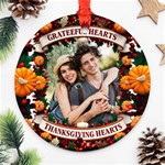 Personalized Thanksgiving Photo Round Ornament Round Ornament (Two Sides) Front