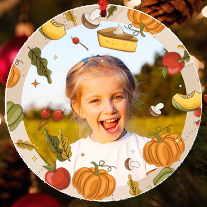 Personalized Thanksgiving Photo Round Ornament UV Print Acrylic Ornament Round