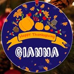 Personalized Thanksgiving Any Text Round Ornament UV Print Acrylic Ornament Round Front