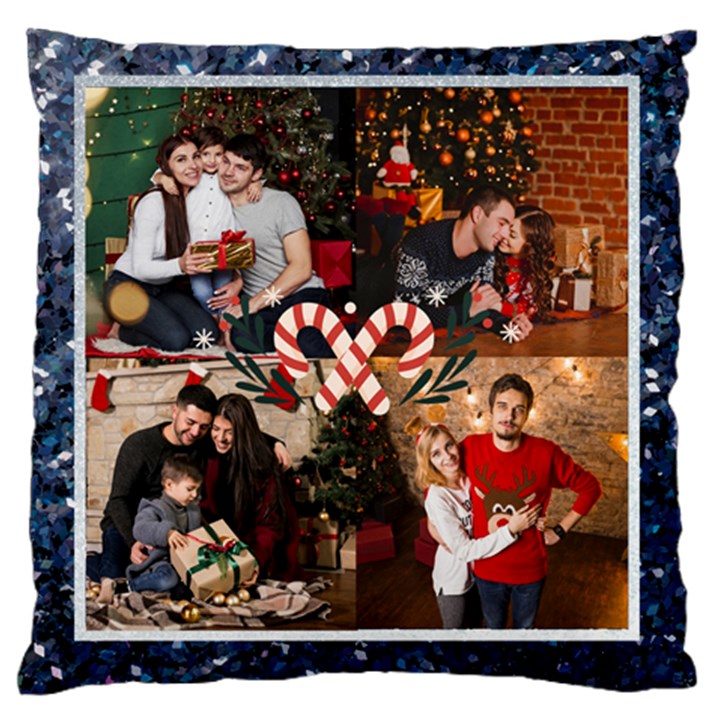 Personalized 4 Photo Christmas Large Cushion Case  Large Cushion Case (Two Sides)