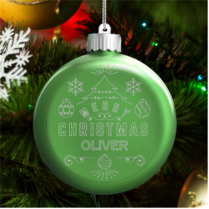 Personalized Christmas Any Text Name Led Glass Round Ornament LED Glass Round Ornament