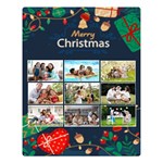 Personalized Christmas Photo Name Any Text Two Sides Premium Plush Fleece Blanket Two Sides Premium Plush Fleece Blanket (Large) 80 x60  Blanket Front