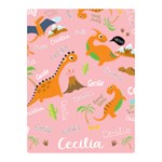 Personalized Baby Dinosaur Blanket Two Sides Premium Plush Fleece Blanket (Mini) 35 x27  Blanket Front