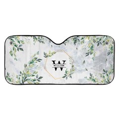 Personalized Initial Name Floral Car Windshield Sunshade Car Windshield Sunshade