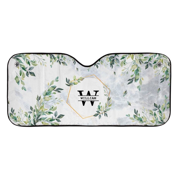 Personalized Initial Name Floral Car Windshield Sunshade Car Windshield Sunshade