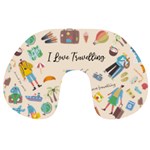 Personalized Name Any Text Love Travel Travel Neck Pillow Travel Neck Pillow Back