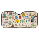 Personalized Name Any Text Love Travel Car Windshield Sunshade Car Windshield Sunshade Front