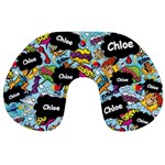 Personalized Name Any Text Comics Style Travel Neck Pillow Travel Neck Pillow Front