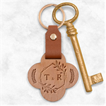 Personalized Wedding Initial Engraved Wood Keychain Engraved Wood Key Chain Front