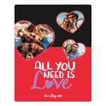 Personalized Photo Heart with Text Valentine s Day Two Sides Premium Plush Fleece Blanket Two Sides Premium Plush Fleece Blanket (Large) 80 x60  Blanket Back