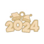 Personalized 2 Names Santa Hats Christmas Family 2024 Wood Ornament Front