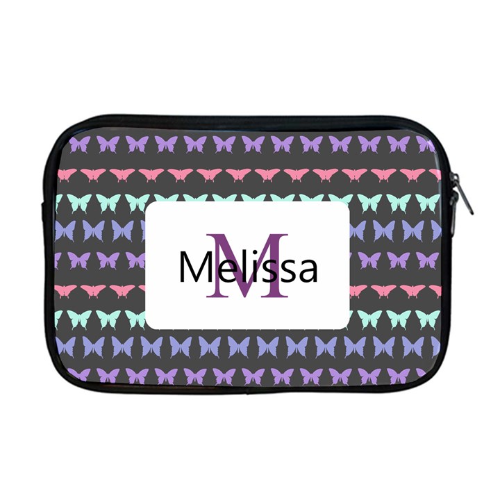 Personalized Name Any Text Butterfly Line Apple MacBook Pro 17  Zipper Case