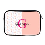 Personalized Name Any Text Half Flower Pattern Apple MacBook Pro 17  Zipper Case Front