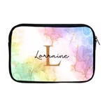 Personalized Name Any Text Colored Marble Apple MacBook Pro 17  Zipper Case Front