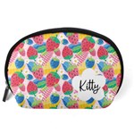 Personalized Strawberry Name Any Text Accessory Pouch (Large) Back