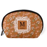 Personalized Floral Initial Name Accessory Pouch (Large) Back