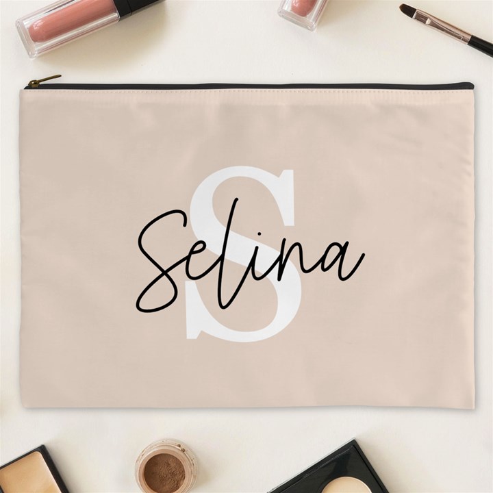 Beige Color Initial Cosmetic Bag (XXXL)