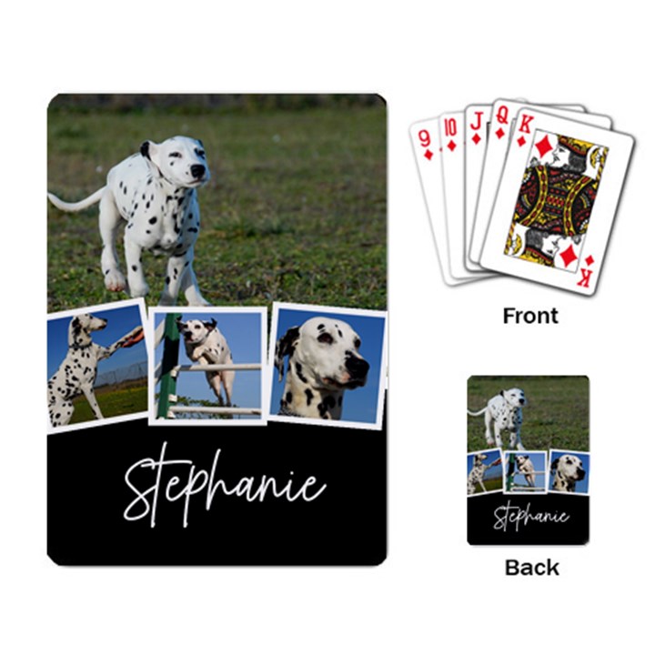 Create Your Own 4 Picture Pet Photo Collage Playing Cards Single Design (Rectangle)