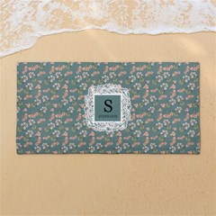 Custom Floral Initial Name 54 x27  Super Absorbent Beach Towel	