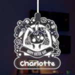 Custom Happy Easter Day Name Any Text LED Acrylic Ornament Front