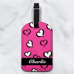 Valentine Love Pattern Nappa Leather Luggage Tag Rectangle Front