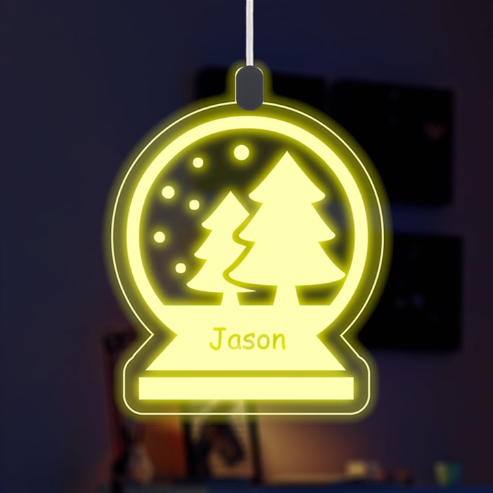 Personalized Snowball LED Acrylic Ornament