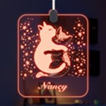 Personalized Cat Lover Couple Name LED Acrylic Ornament Front