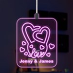 Love 1 LED Acrylic Ornament Front