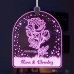 Personalized Name Love Star Night Rose LED Acrylic Ornament Front
