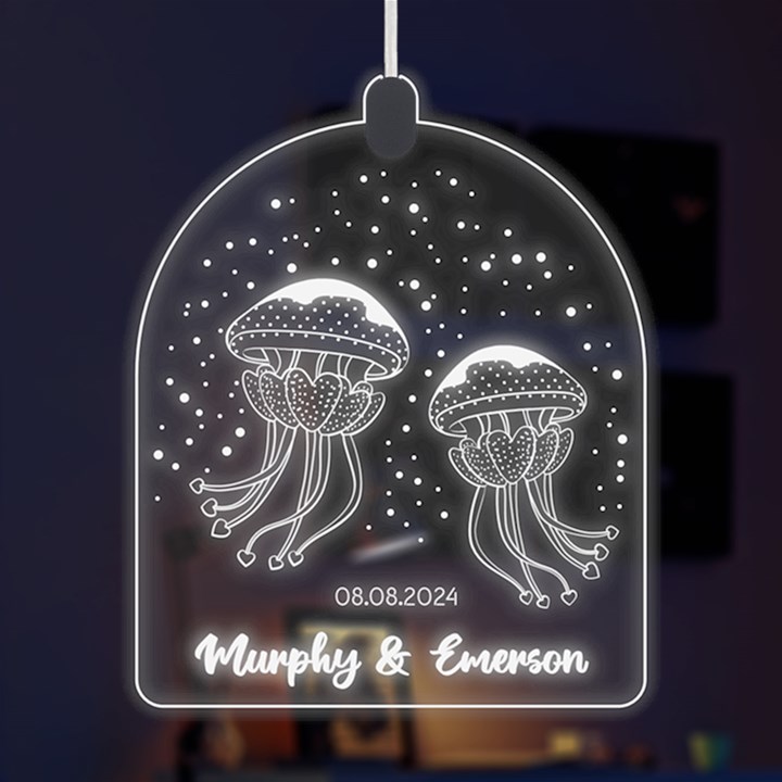 Personalized Name Love Jellyfish LED Acrylic Ornament