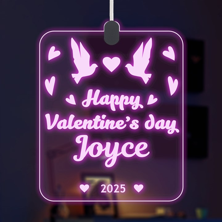 Personalized Lover Couple Valentine Day Name LED Acrylic Ornament
