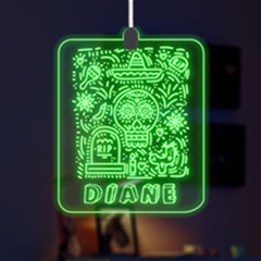 Personalized Halloween Finados Name Led Acrylic Ornament