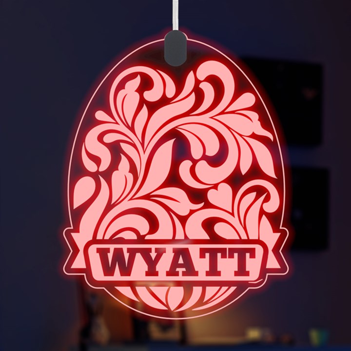 Personalized Name Easter Pattern 10 LED Acrylic Ornament
