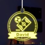 Personalized Sport Theme Soccer LED Acrylic Ornament Front