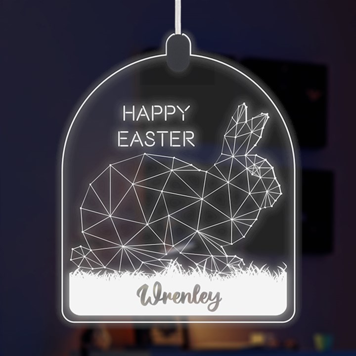 Personalized Name Easter Bunny Rabbit LED Acrylic Ornament