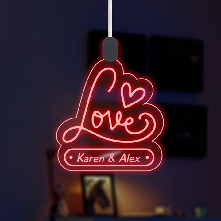 Happy Valentine Love LED Acrylic Ornament