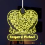 Personalized Couple Valentine Day Names Any Text LED Acrylic Ornament LED Acrylic Ornament Front