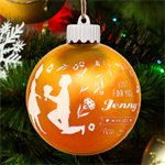Personalized Valentines Day Name LED Glass Sphere Ornament Front