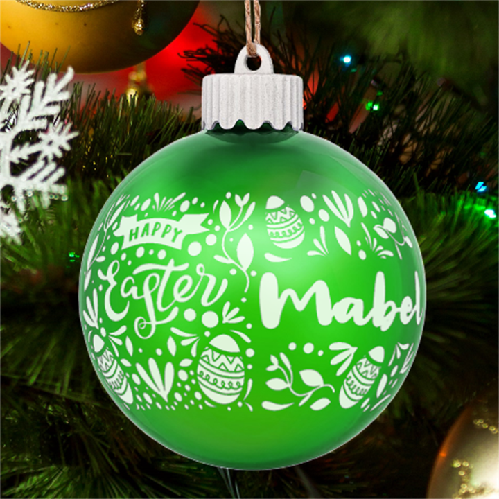 Personalized Easter Day Rabbit Egg Name LED Glass Sphere Ornament