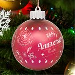 Happy Anniversary LED Glass Sphere Ornament Back