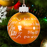 Personalized Save the Date Wedding Name LED Glass Sphere Ornament Back
