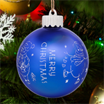 Personalized Merry Christmas Snowman Name LED Glass Sphere Ornament Back