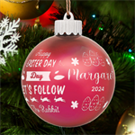 Personalized Easter Day Rabbit Egg Name LED Glass Sphere Ornament Front