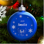 Christmas LED Glass Round Ornament Front