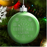 Personalized Christmas Any Text Name Led Glass Round Ornament LED Glass Round Ornament Front